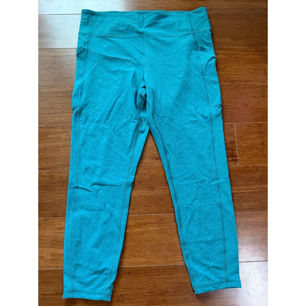 Lululemon Wunder Train HR Crop *Everlux Size 14🏝️ Crunch Teal Lagoon